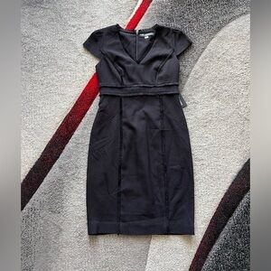 Karl Lagerfeld Black Fringed Sheath Dress